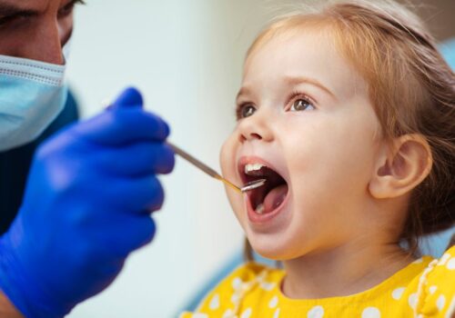little girl at dentist