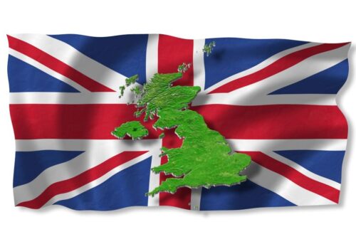 image of Grt Britain on union jack flag